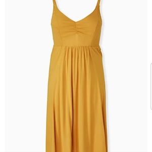 Midi length mustard/sunflower yellow dress
